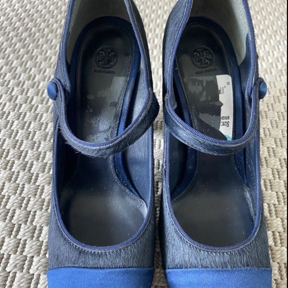 SOLD tory burch designer pony skin shoes fancy heel - Picture 5 of 10